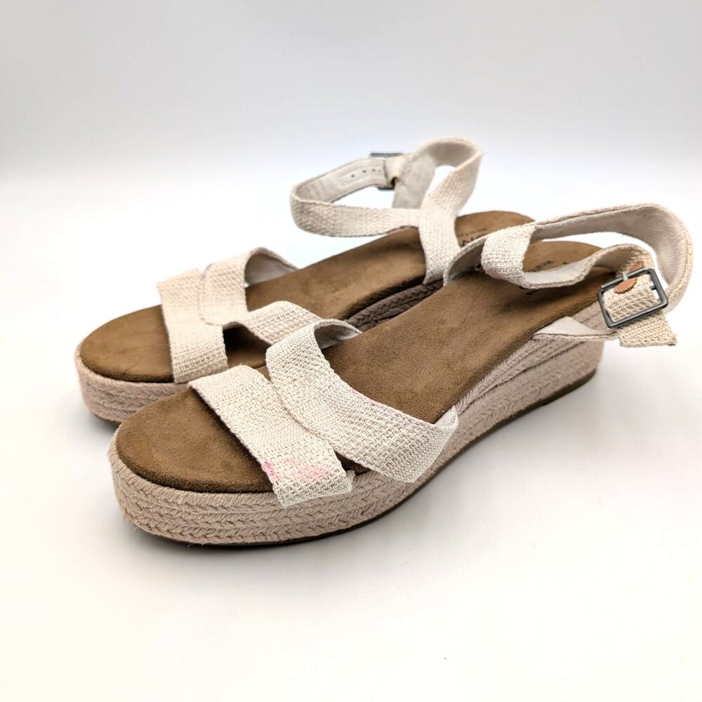 Toms Audrey Espadrille Platform Wedge Sandal Women's Natural Size US10 EU42